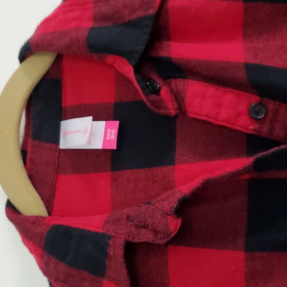 NOBO flannel black and red plaid long sleeve shirt. Size S (3-5) - Picture 2 of 4